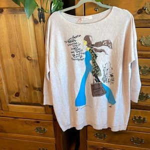 🍁Orange NWT longsleeve, oversize sweater with rabbit hair